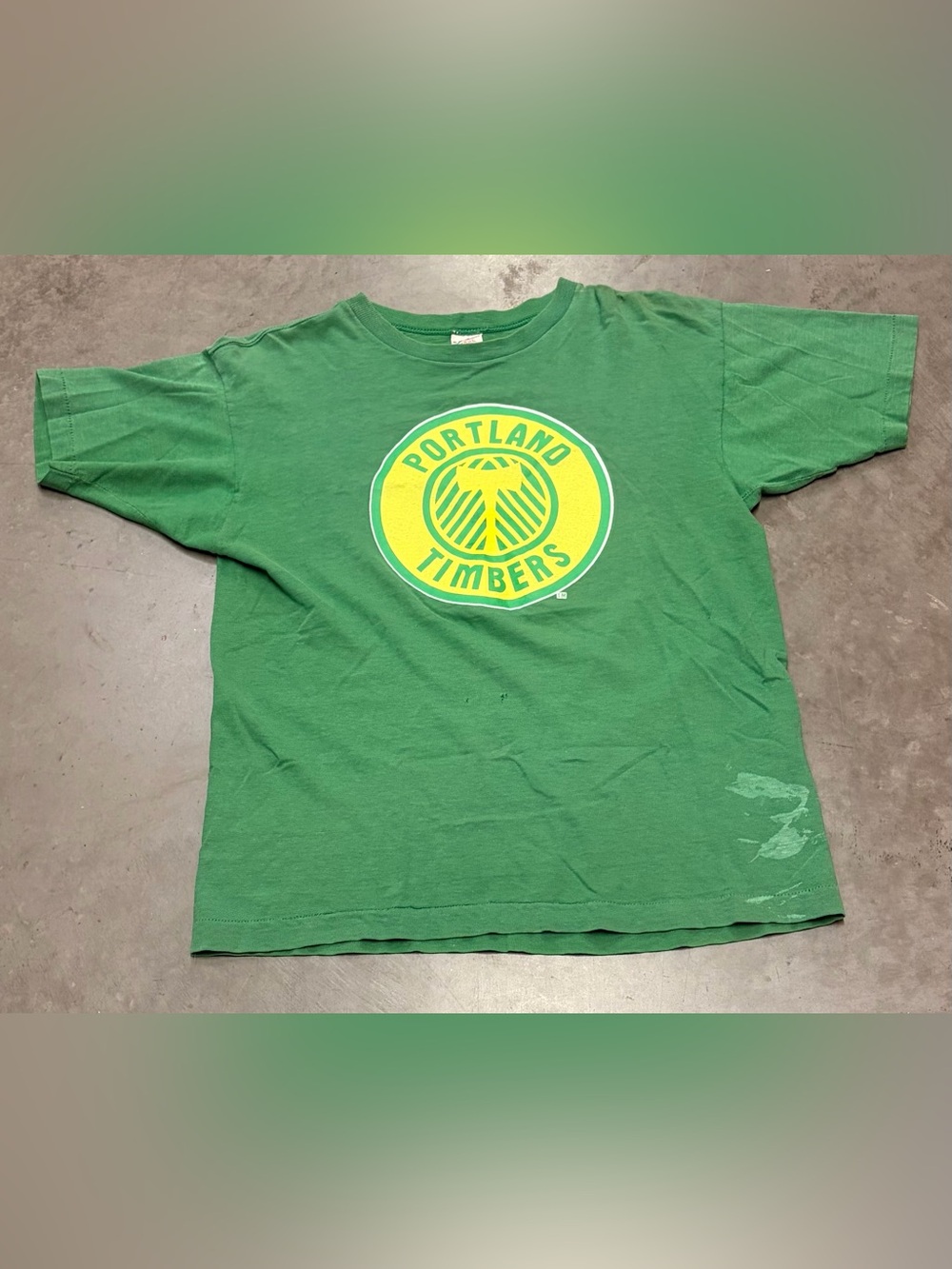 1980s Portland Timbers Mens Green Graphic T-Shirt
